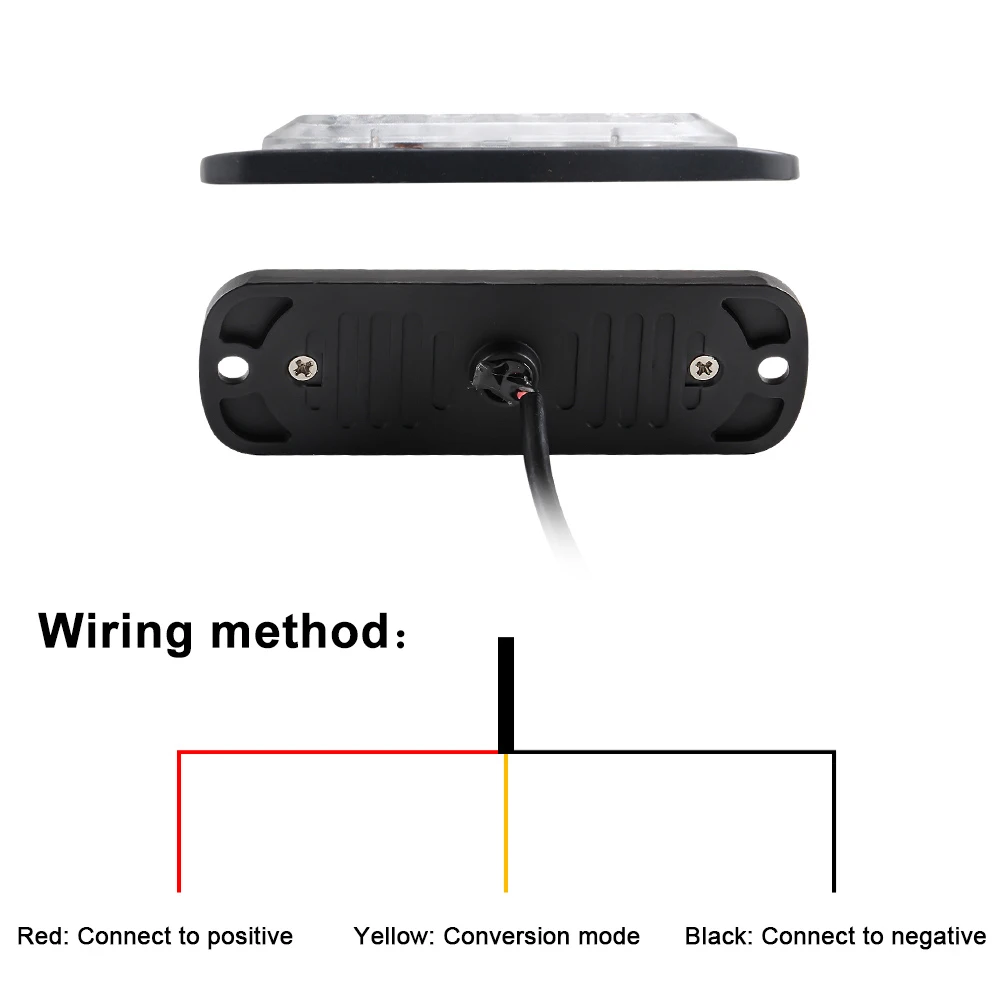 4LED 자동차 스트로브 경고등, 그릴 깜박이 고장 비상등, 12v 트럭 트레일러 경찰 비콘 램프 신호 미등