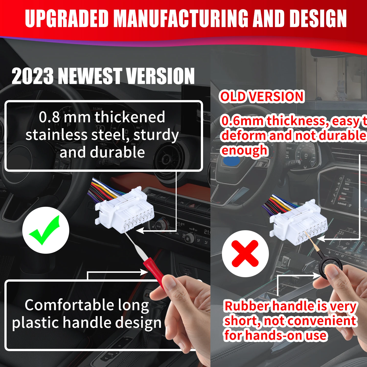 자동차 터미널 제거 도구 키트, Uto 케이블 플러그 제거 풀러, 전선 크림프 커넥터, 핀 추출기 분해 도구, 21 개