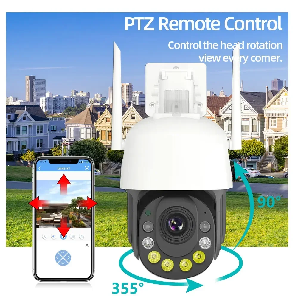 야외 보안 감시 카메라, 50X 광학 PTZ 줌, 와이파이, ICSEE, 5MP, CCTV, PTZ, IP, 최대 150m, 야간 투시경, 양방향 오디오 카메라