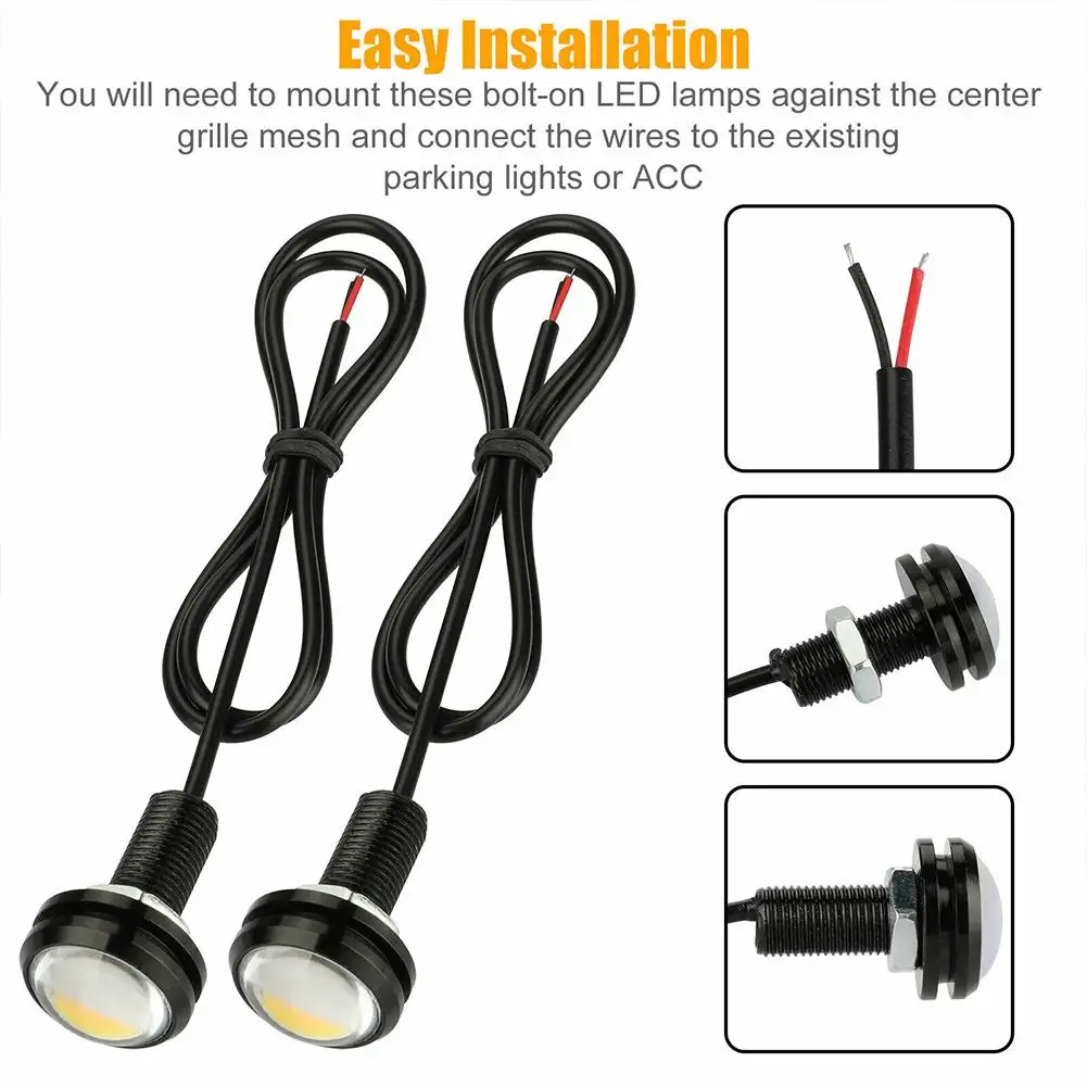 LED 전면 그릴 마커 라이트, 앰버 컬러 그릴 램프, 쉐보레 콜로라도 실베라도 SVT 랩터 12V 호환, 300LM, 3 개, 4 개
