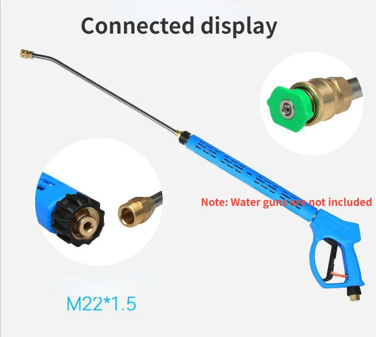 고압 세차 건 익스텐션 막대 압력 5000PSIM22 나사 1/4, 빠른 삽입 스테인레스 스틸 막대 40cm