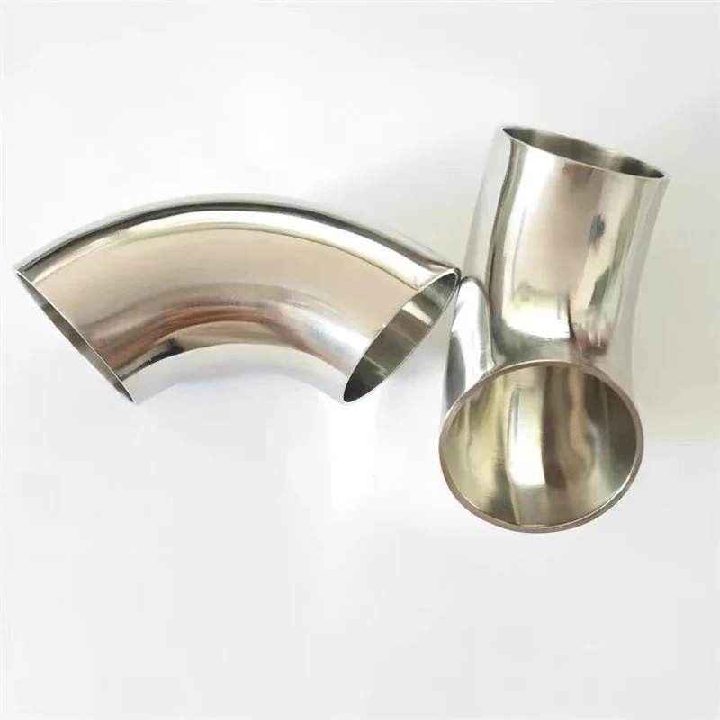 스테인레스 스틸 자동차 배기 파이프 머플러 용접 파이프, OD 위생 버트 용접, 90 도 엘보 벤드 파이프 304, 51mm, 57mm, 63mm, 76mm