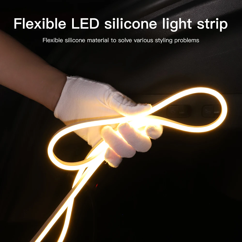 YZ 테슬라 모델 Y용 범용 12V 5M 프렁크 브라이트닝 LED 스트립, 변형 앰비언트 조명, 유연한 트렁크 캠핑 스톨 링팅