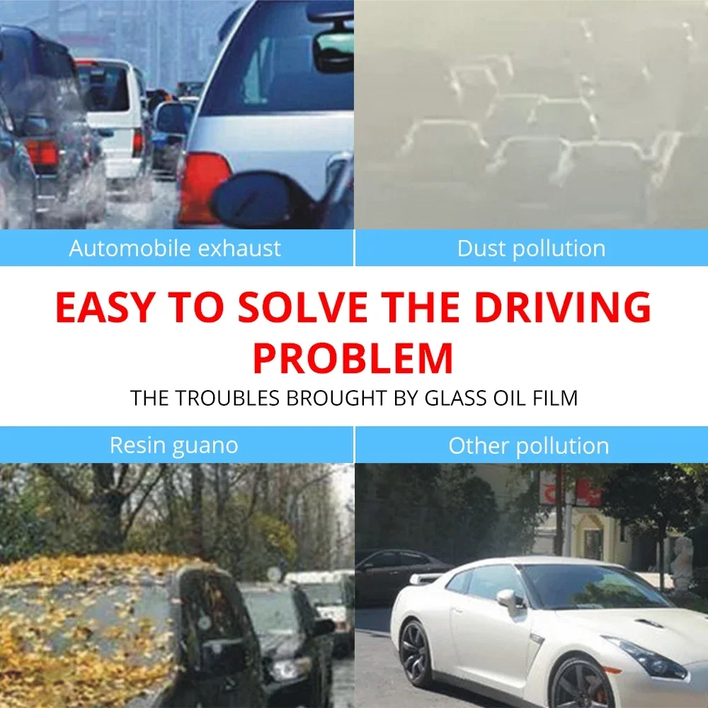 자동차 유리 연마 그리스 제거기 클리너 오일 필름 청소 광택제 페이스트, 욕실 창 앞 유리 유지 보수, 20g