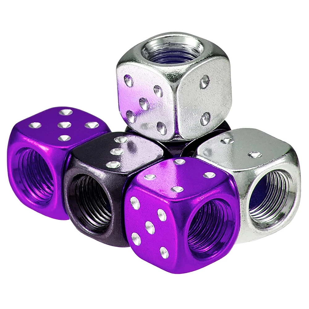 주사위 스타일 타이어 밸브 스템 캡, 자동차 니플 캡 스템 커버, 타이어 에어 밸브, 방진 휠 캡, 자동차, 오토바이, 자전거용