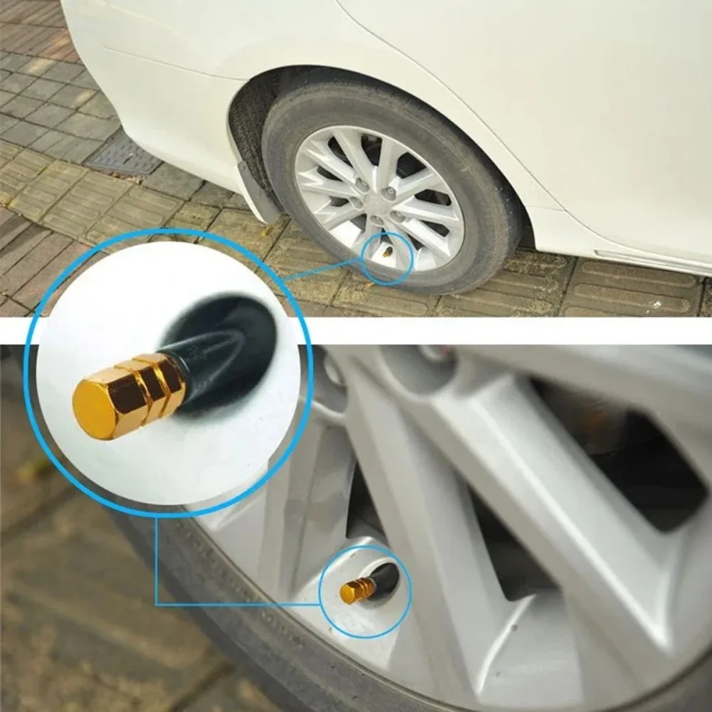 알루미늄 합금 자동차 휠 타이어 밸브 캡, 타이어 림 스템 커버, 자동차, 오토바이, 트럭, 자전거용 에어더스트 방수, 4 개