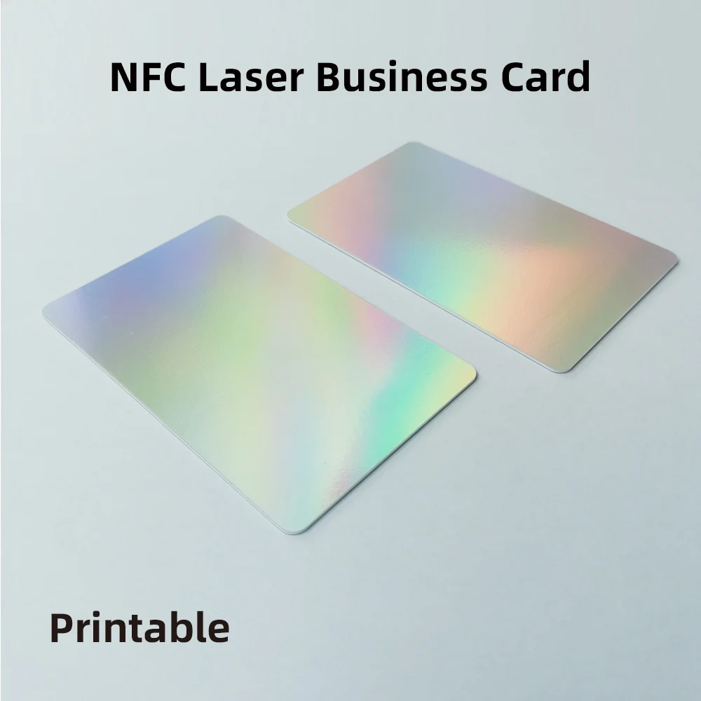NFC 레이저 명함, PVC 소재, 13.56MHz 14443A 144 바이트, RFID NTG213 카드, 사회적 인식 레이저, NFC 명함