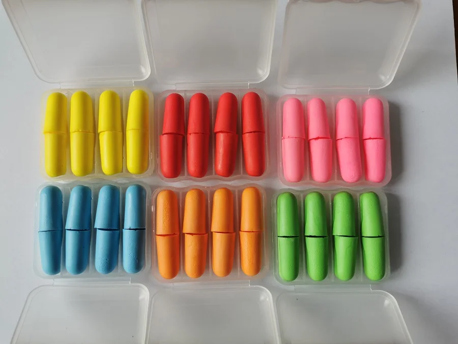 4 짝/대 편안한 소음 감소 거품 부드러운 귀 플러그 상자 포장 귀마개 수면 여행 느린 리바운드 귀마개 보호 title=4 짝/대 편안한 소음 감소 거품 부드러운 귀 플러그 상자 포장 귀마개 수면 여행 느린 리바운드 귀마개 보호 