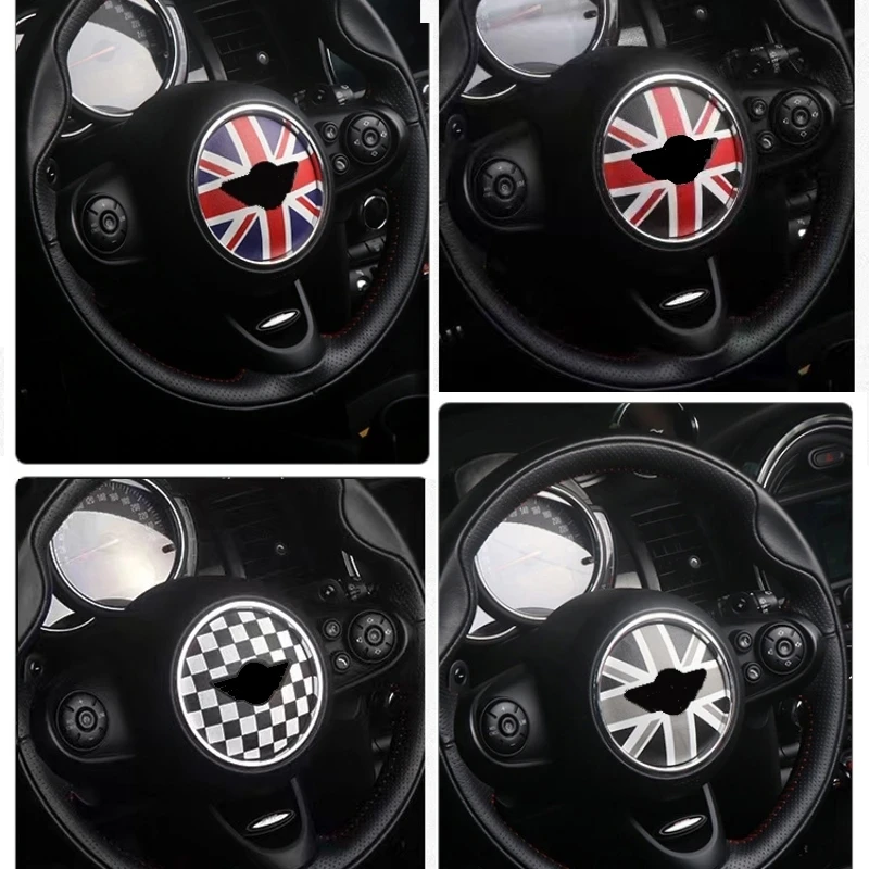 미니 쿠퍼용 자동차 핸들 스티커, PU 가죽 자동차 스티커 액세서리, 핸들 커버 장식, R55, R56, F55, F60