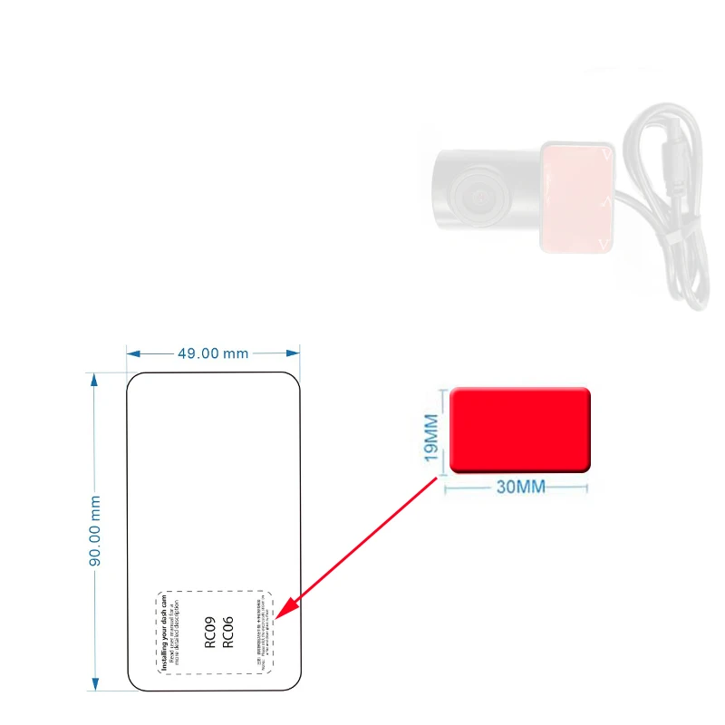 70mai Pro plus A500S 용 대시 캠 스마트 VHB 스티커 및 정적 스티커, 70mai Lite2 차량용 DVR 필름 거치대 A500s 브래킷