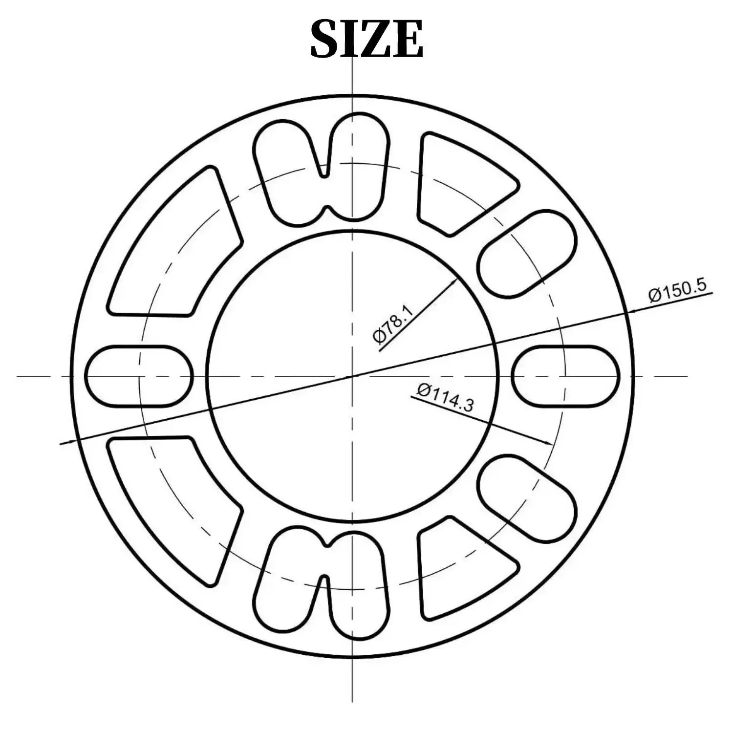 알루미늄 범용 자동차 휠 스페이서 심 플레이트, 3mm, 5mm, 8mm, 10mm, 4x100, 4x114.3, 5x100, 5x108, 5x114.3, 5x120 에 적합, 1PC