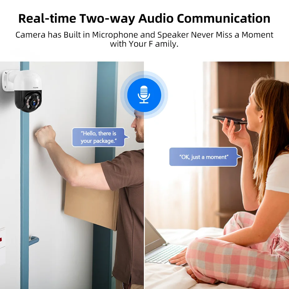 FUERS 카메라 시스템 비디오 감시 키트, PTZ 카메라, 야외 양방향 오디오, 풀 컬러 야간, 8CH Poe, 4MP, 8MP