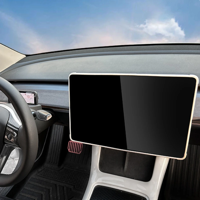 실리콘 스크린 보호 프레임, 테슬라 모델 3 Y용 엣지 커버, 중앙 제어 내비게이션 스크린, 보호대 트림, 자동차 액세서리