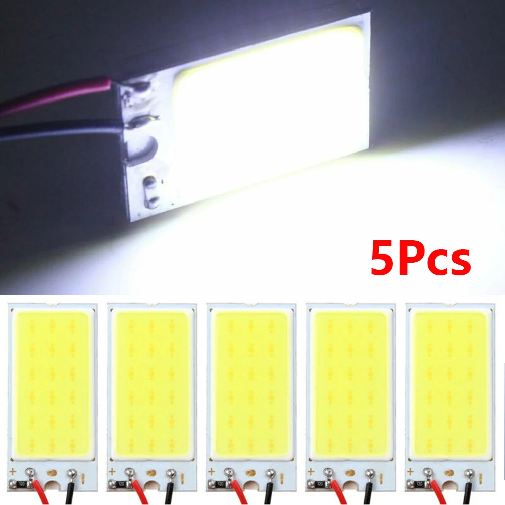 최신 5pcs DC12V 화이트 COB 18LED 패널 자동차 인테리어 돔 전구 T10 Festoon 12V 램프 COB LED 패널 조명 title=최신 5pcs DC12V 화이트 COB 18LED 패널 자동차 인테리어 돔 전구 T10 Festoon 12V 램프 COB LED 패널 조명 