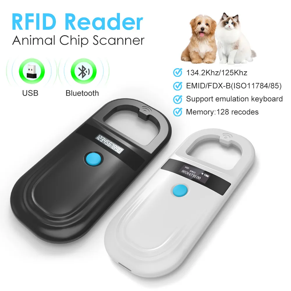 휴대용 애완 동물 고양이 개 ID 마이크로칩 유리 라벨 태그 스캐너, EMID FDX-B 동물 칩 RFID 리더, 180 충전식, 134.2KHz, 125KHz title=휴대용 애완 동물 고양이 개 ID 마이크로칩 유리 라벨 태그 스캐너, EMID FDX-B 동물 칩 RFID 리더, 180 충전식, 134.2KHz, 125KHz 