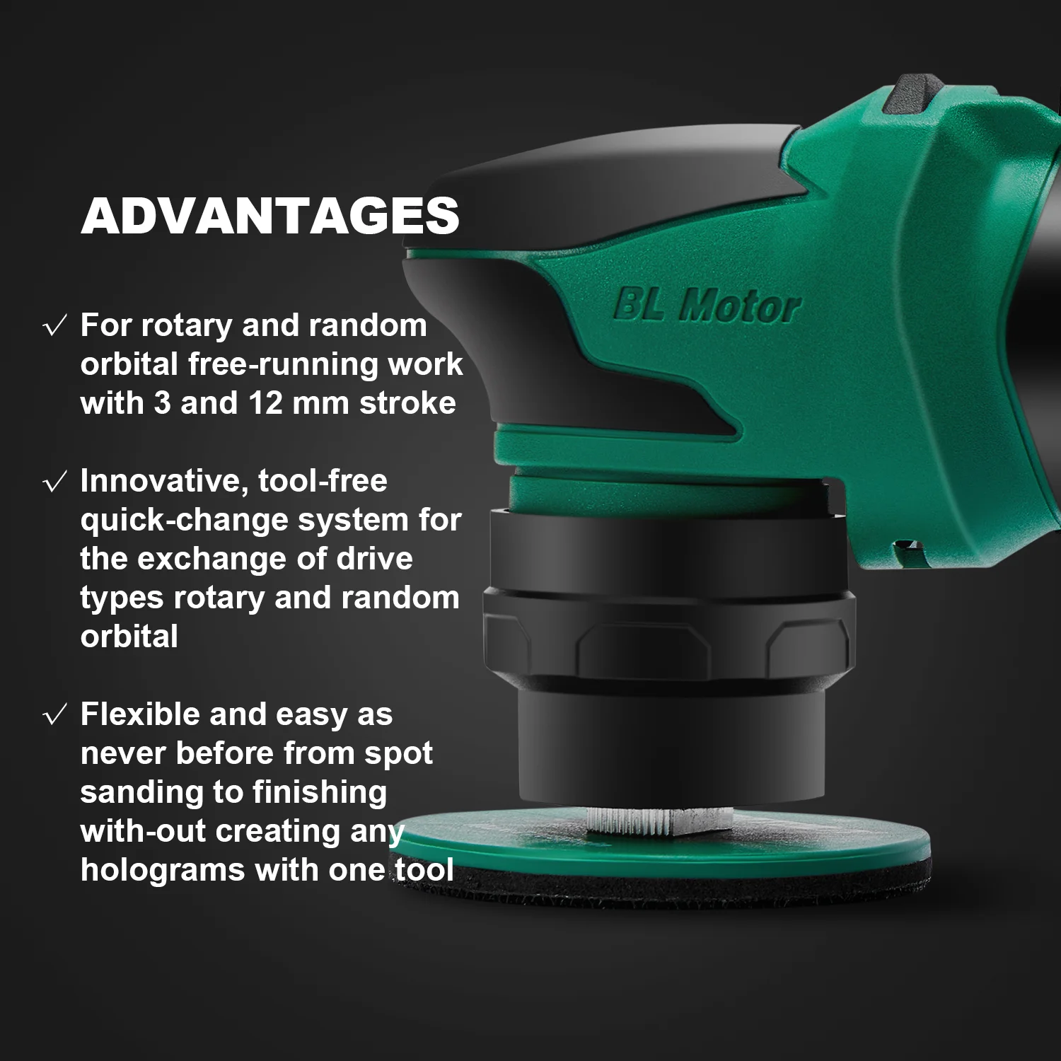 BATOCA 무선 자동차 광택기 기계 세트, RO/DA 마이크로 스크래치 킬러, 브러시리스 모터 광택기, 디테일 스폰지 울 패드 포함, 12V