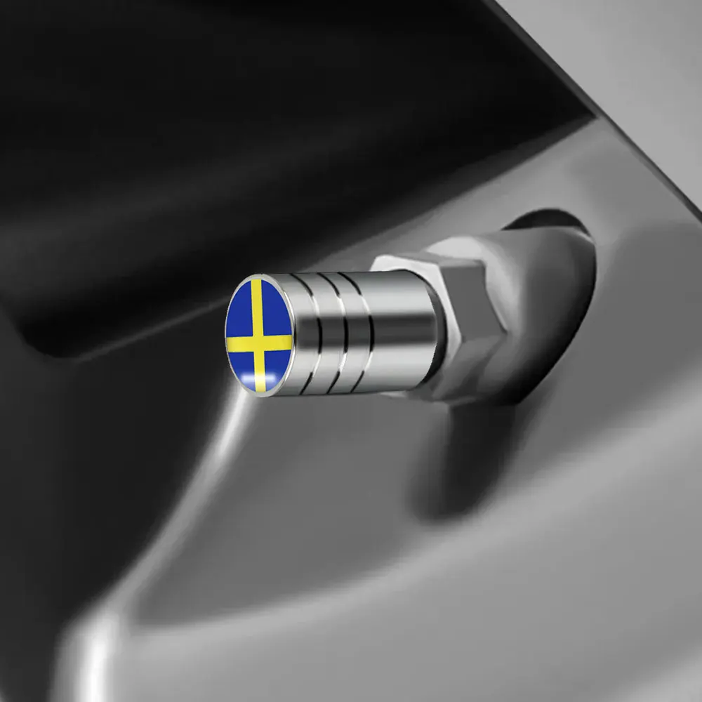 볼보 V70 XC60 S60 V60 V40 용 자동차 스타일링 엠블럼, 스웨덴 국기, 타이어 밸브, 에어 캡, 케이스 장식 액세서리, 4 개