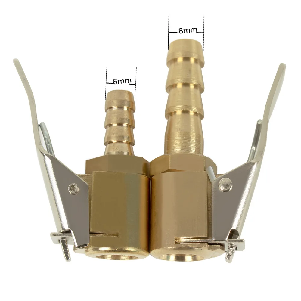자동차 타이어 팽창식 공기 펌프 노즐 팽창기 밸브 커넥터, 척 클립, 컴프레서 자동차 부품, 타이어 액세서리, 6mm, 8mm