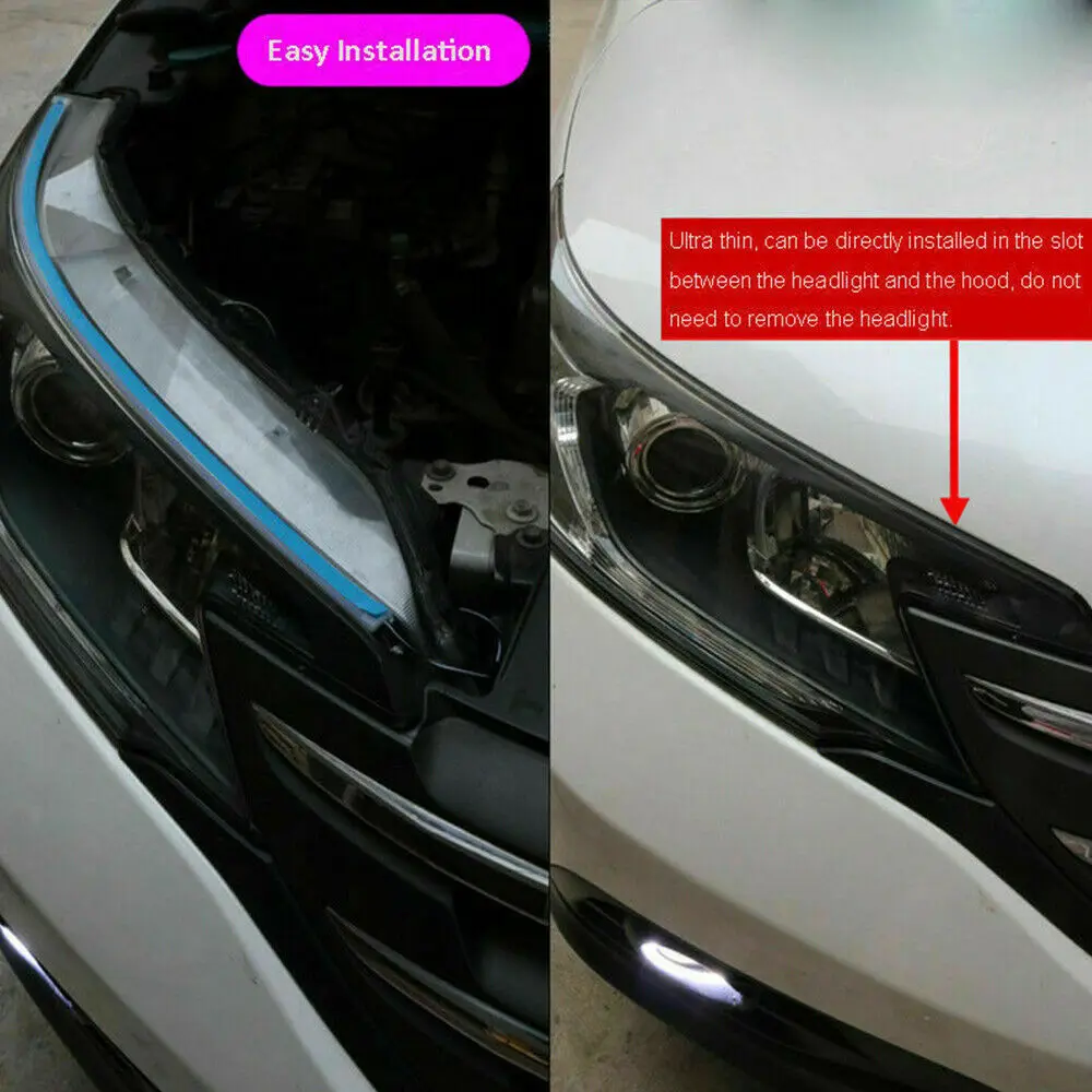 순차 LED 스트립 표시기 방향 지시등, DRL 주간 주행등, 60cm, 2 개