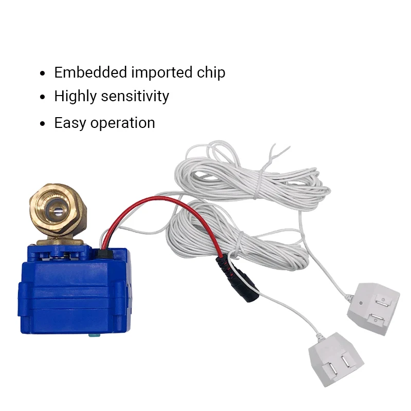 누수 경보 시스템 누수 센서, 황동 밸브 포함, 1/2 인치 (DN15), 3/4 인치 (DN20), 1 인치 (DN25) 누수 방지