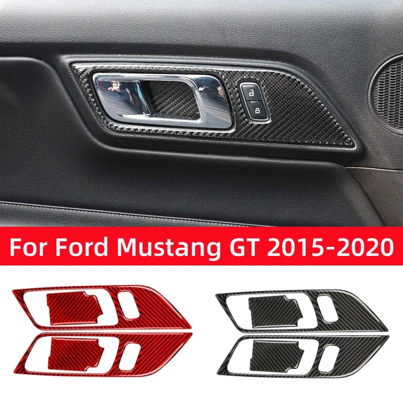 포드 머스탱 GT 2015-2021 용 액세서리, 탄소 섬유 스타일링 인테리어 자동차 문짝 핸들 프레임 장식 스티커 트림 커버 title=포드 머스탱 GT 2015-2021 용 액세서리, 탄소 섬유 스타일링 인테리어 자동차 문짝 핸들 프레임 장식 스티커 트림 커버