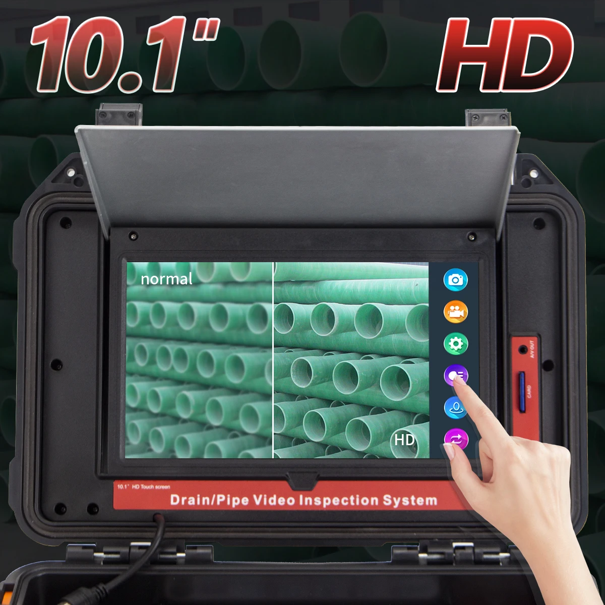 파이프라인 위치 내시경 이미지 셀프 레벨링 DVR,SYANSPAN 23mm 배수관 검사 카메라, 512Hz 송신기 Sonde IP68