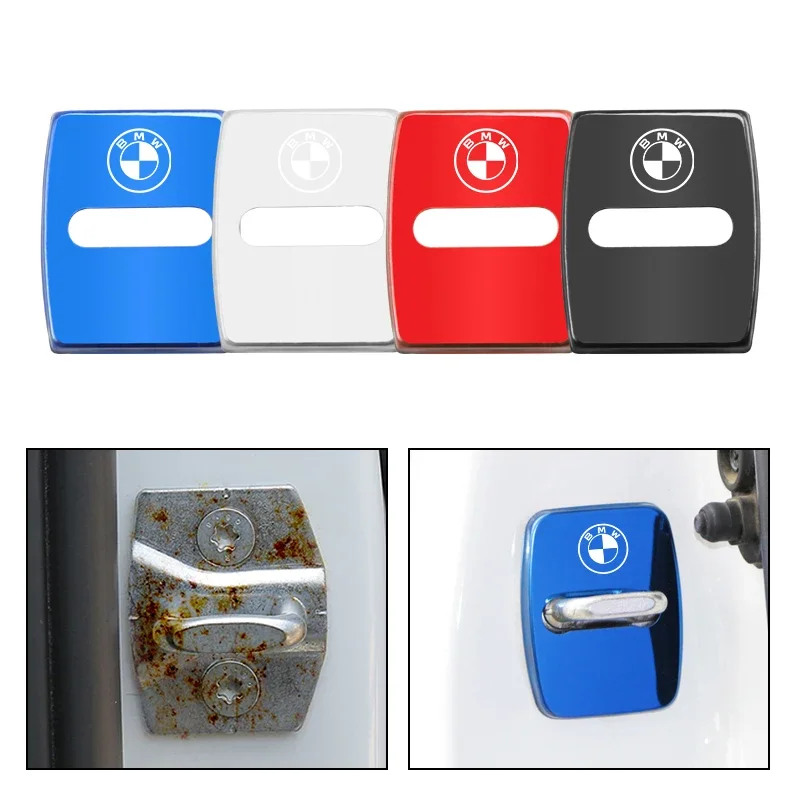 3D 자동차 문짝 잠금 커버 액세서리, BMW X1 X2 X3 X5 X4 X6 X7 G30 G20 G32 G11 G12 F40 F30 F20 F10 F34 F07 F44 F45 G15 G16, 4 개