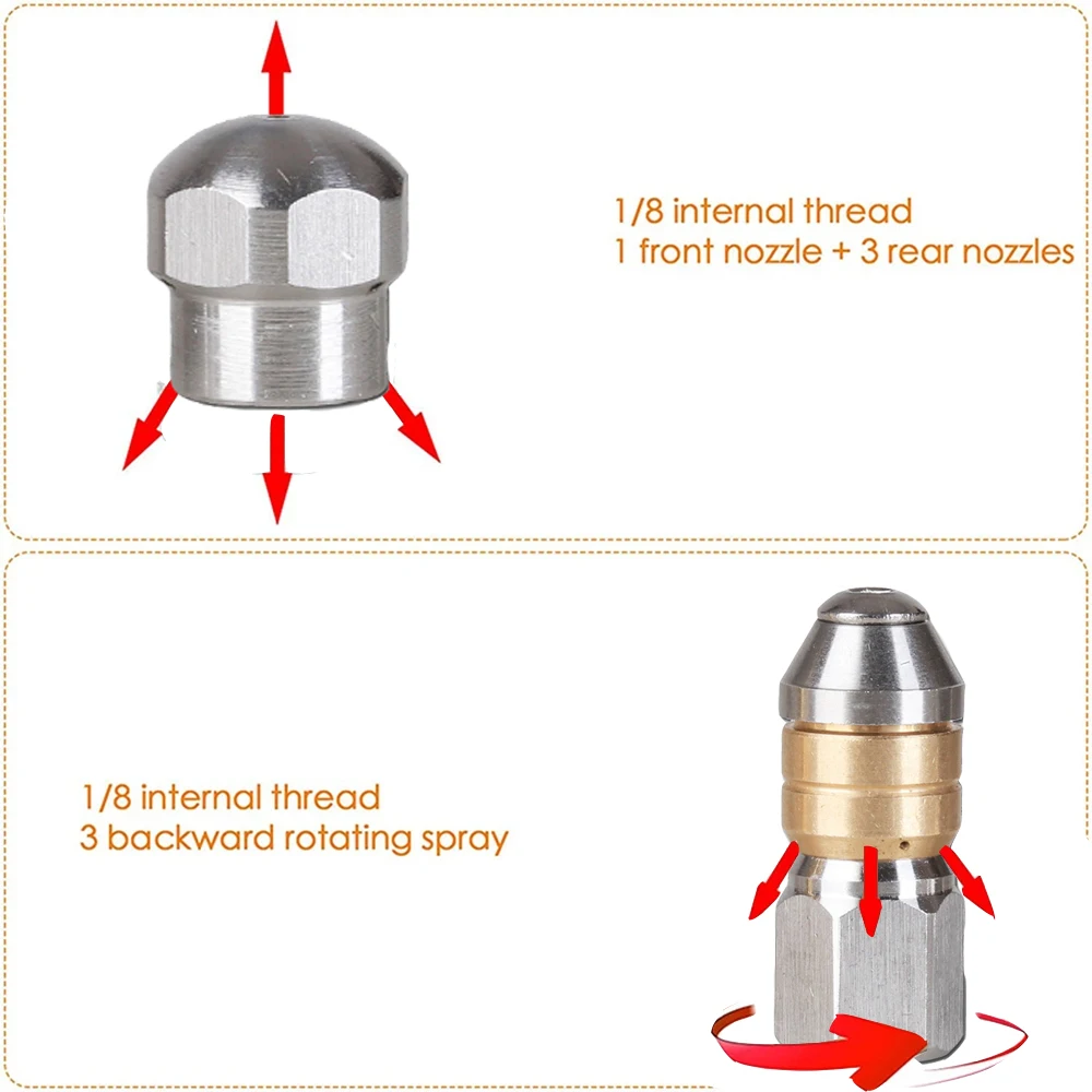 고압 파이프 배수관 하수도 청소 준설 깍지 청소 깍지, 카처 어댑터 액세서리, 배수 청소기 페렛