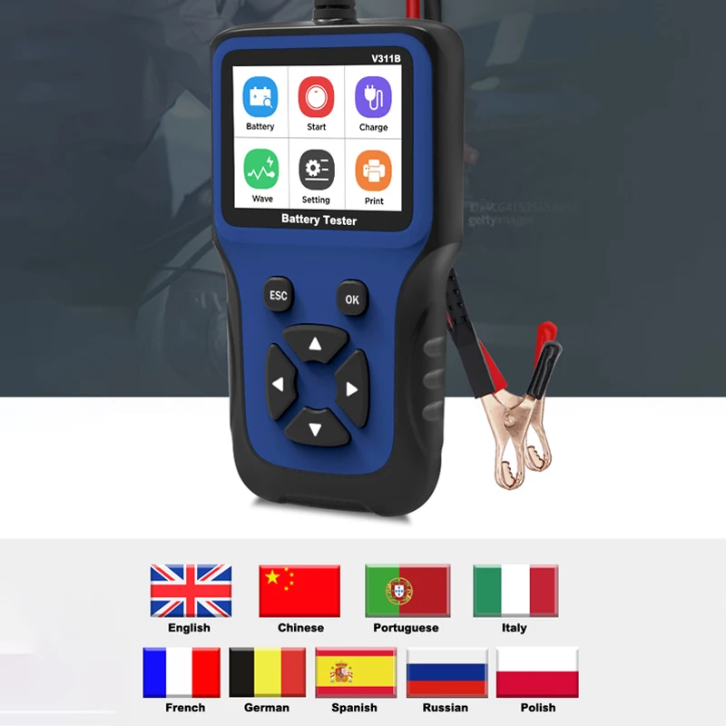 자동차 배터리 감지기, 배터리 품질 측정 용량, 전원 전압 수명, 디지털 디스플레이, 일반 배터리 감지기, V311B, 12V