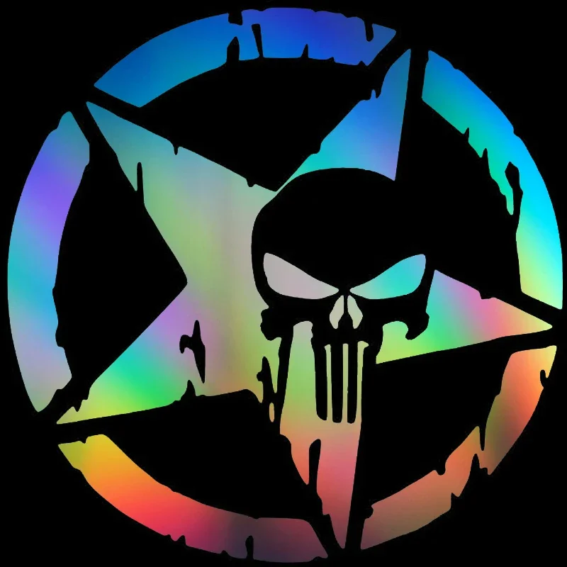 PVC 자동차 액세서리 스티커 데칼, 개성 있는 5 성 스켈레톤, 방수, 13cm, 18cm, 23cm