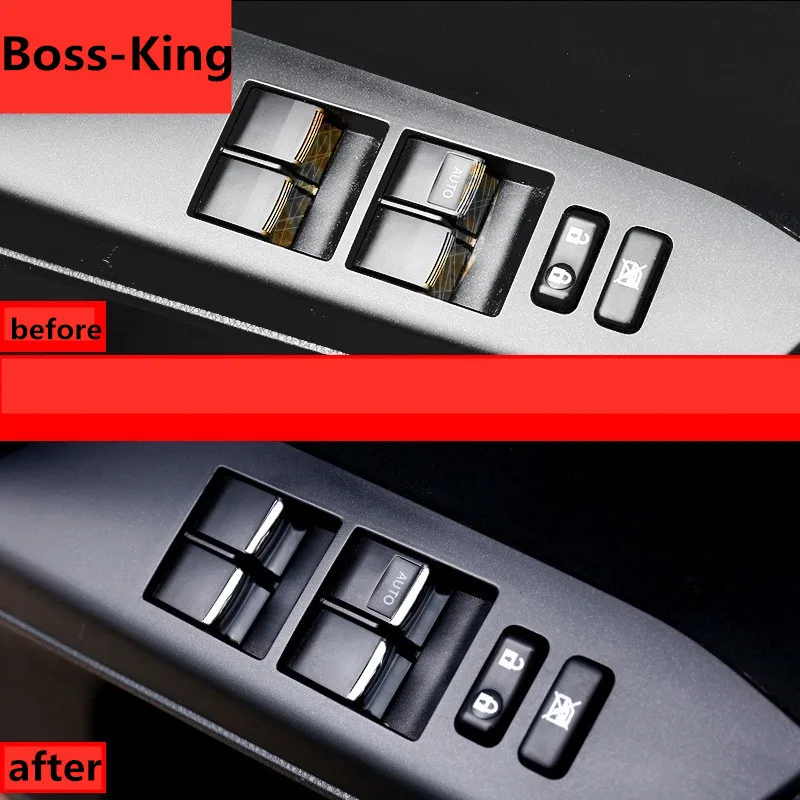 크롬 창문 유리 리프트 버튼 커버 트림 데칼, 도요타 VIOS ALTIS CAMRY RAV4 위시 야리스 자동차 인테리어 액세서리, 7 개