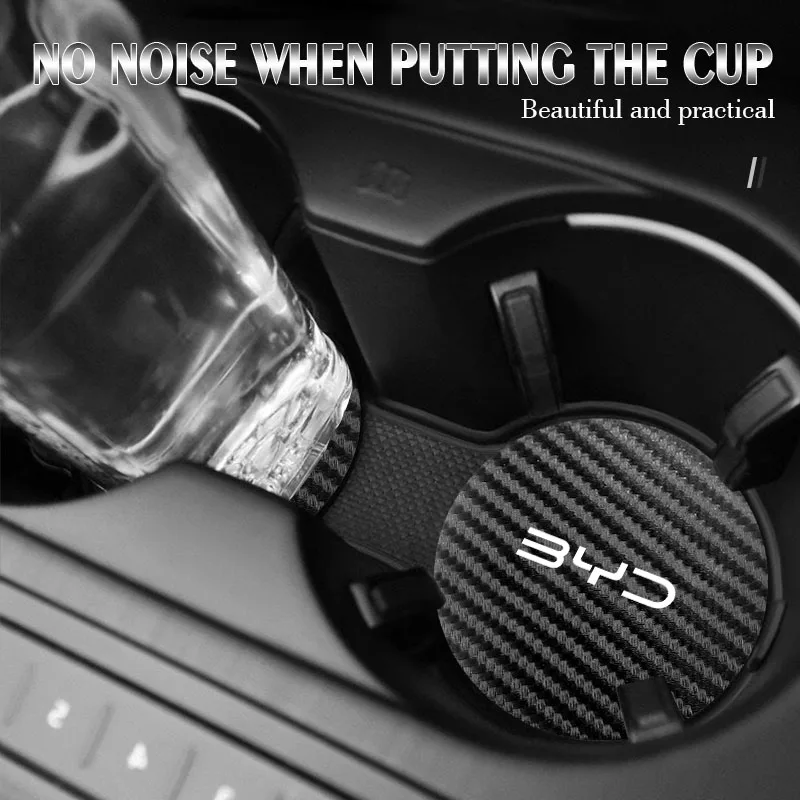 자동차 물컵 매트, Byd Han Tang Yuan Song PLUS, 내마모성 탄소 섬유 미끄럼 방지 물컵 매트, 자동차 인테리어 액세서리