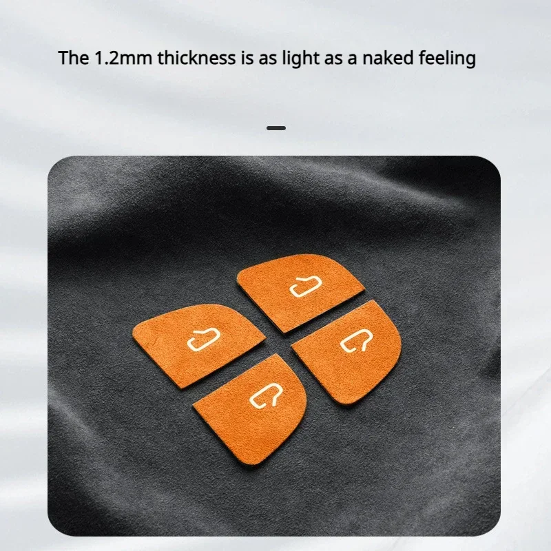 문짝 스위치 스티커, 테슬라 모델 3 + 알칸타라 얇은 패치 스웨이드 장식 스티커, 신모델 3 하이랜드 2024 자동차 인테리어