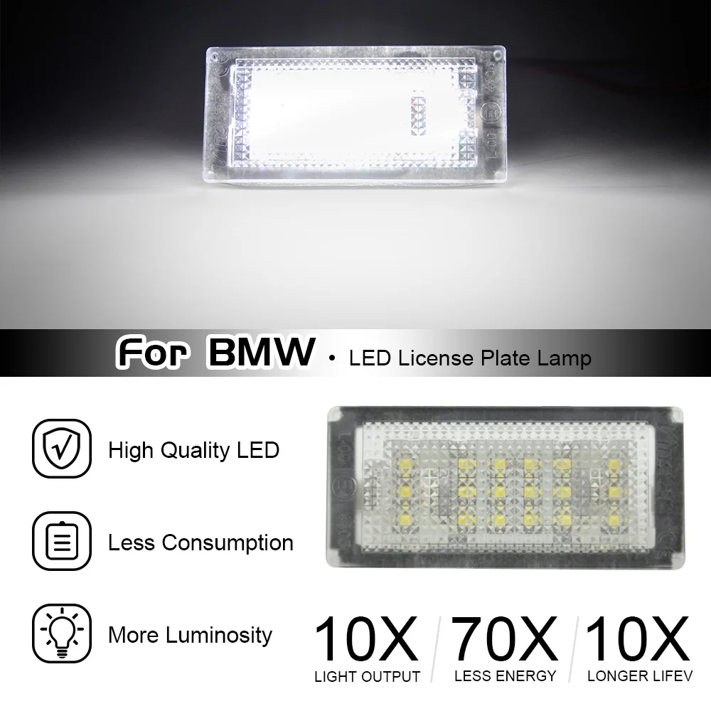 BMW 번호판 조명, M3 1998-2006 번호판 램프, 플러그 앤 플레이 방수, 12V 화이트, 2PCs 번호판 조명, E46