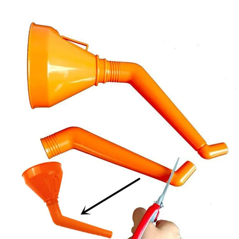 플라스틱 자동차 오토바이 연료 가솔린 엔진 오일 깔때기, 긴 입 깔때기, 자동차 수리 충전 도구, 130mm, 145mm, 160mm