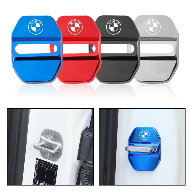3D 자동차 문짝 잠금 커버 액세서리, BMW X1 X2 X3 X5 X4 X6 X7 G30 G20 G32 G11 G12 F40 F30 F20 F10 F34 F07 F44 F45 G15 G16, 4 개