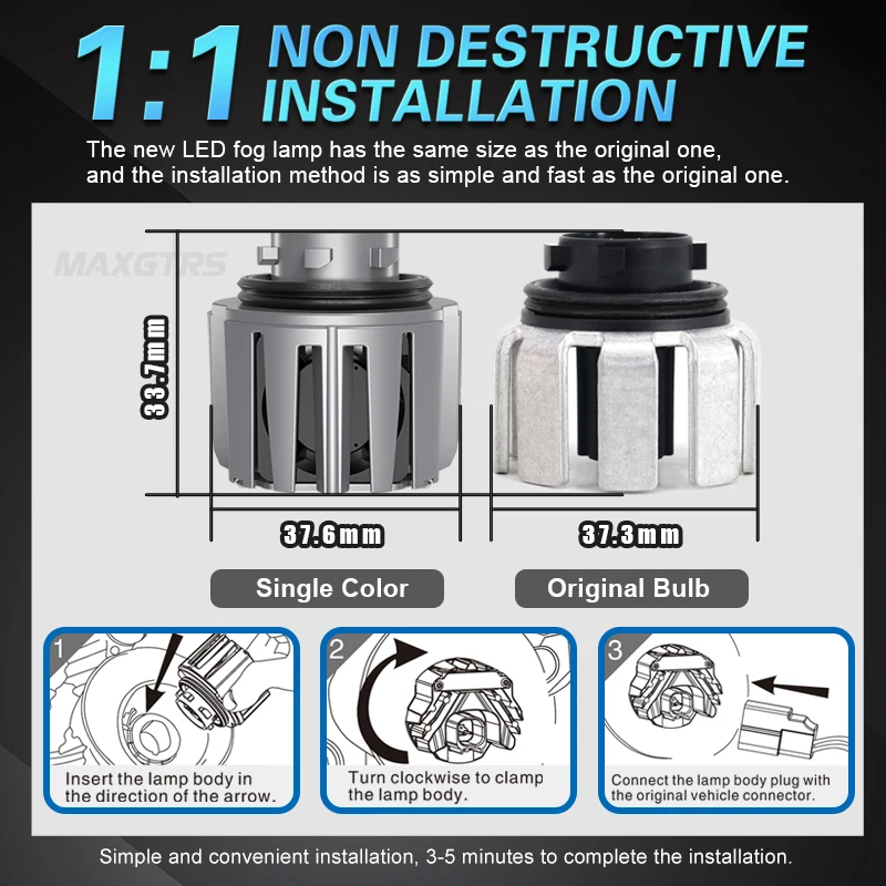 도요타 코롤라 크라운 야리스 아쿠아 해리어 나오 프리우스 혼다 시빅 LED 안개등, 정품 램프 교체, 3000K 6000K