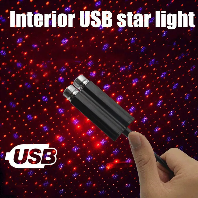 자동차 지붕 별빛 인테리어 USB LED 조명, 별이 빛나는 분위기 프로젝터 장식, 야간 홈 장식, 갤럭시 조명, 자동차 액세서리