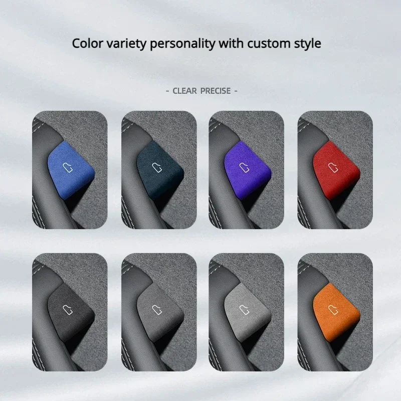 문짝 스위치 스티커, 테슬라 모델 3 + 알칸타라 얇은 패치 스웨이드 장식 스티커, 신모델 3 하이랜드 2024 자동차 인테리어