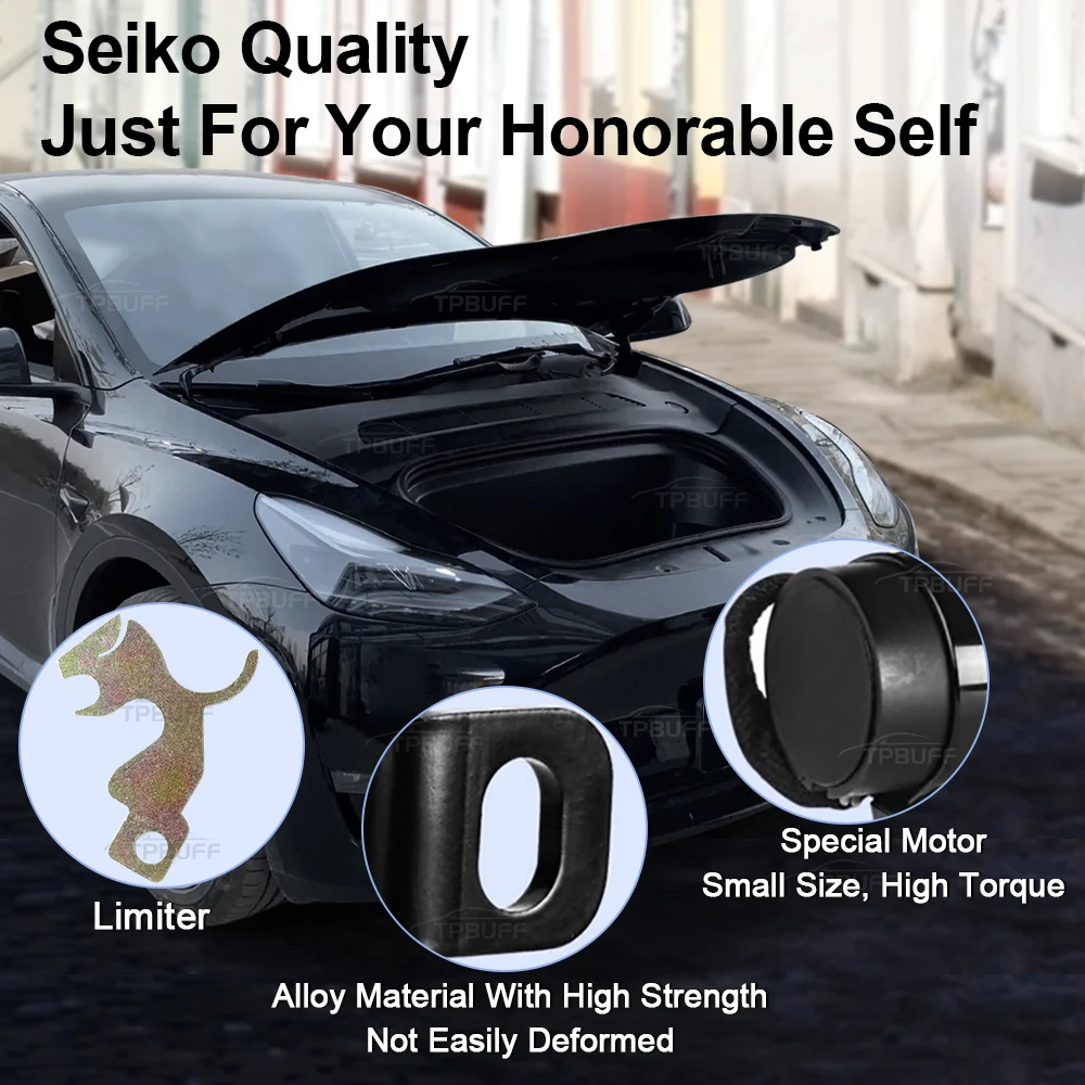 TPBUFF 테슬라 모델 3 Y X S 2021-2024 자동 흡착식 포장이 쉬운 2023 액세서리 전면 스페어 박스 전기 잠금 소프트 클로징