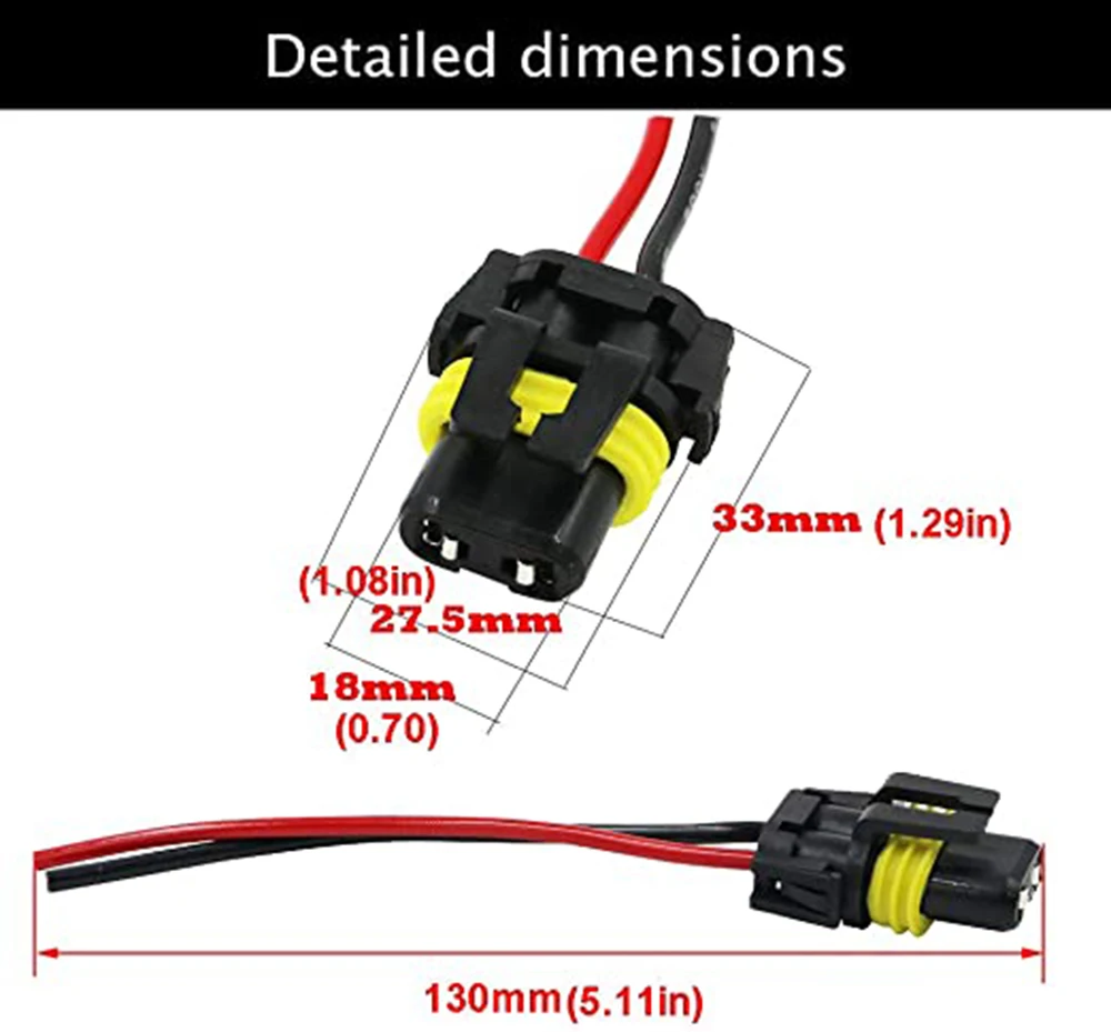 헤드라이트 안개등용 와이어링 하네스 소켓 와이어 커넥터, 암 어댑터, 9005 9006 HB3 HB4 H11 H8 H9, 1 개