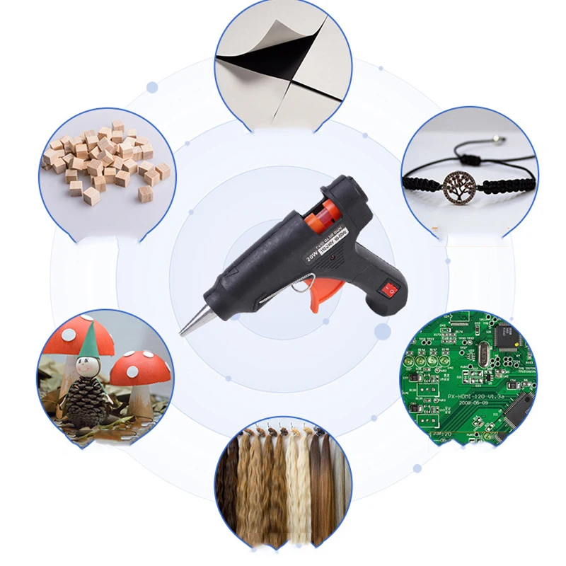미니 가정용 핫 멜트 글루건, DIY 산업용 건, 열 온도 열 전기 수리 도구, 7mm 접착제 스틱 사용, 20W