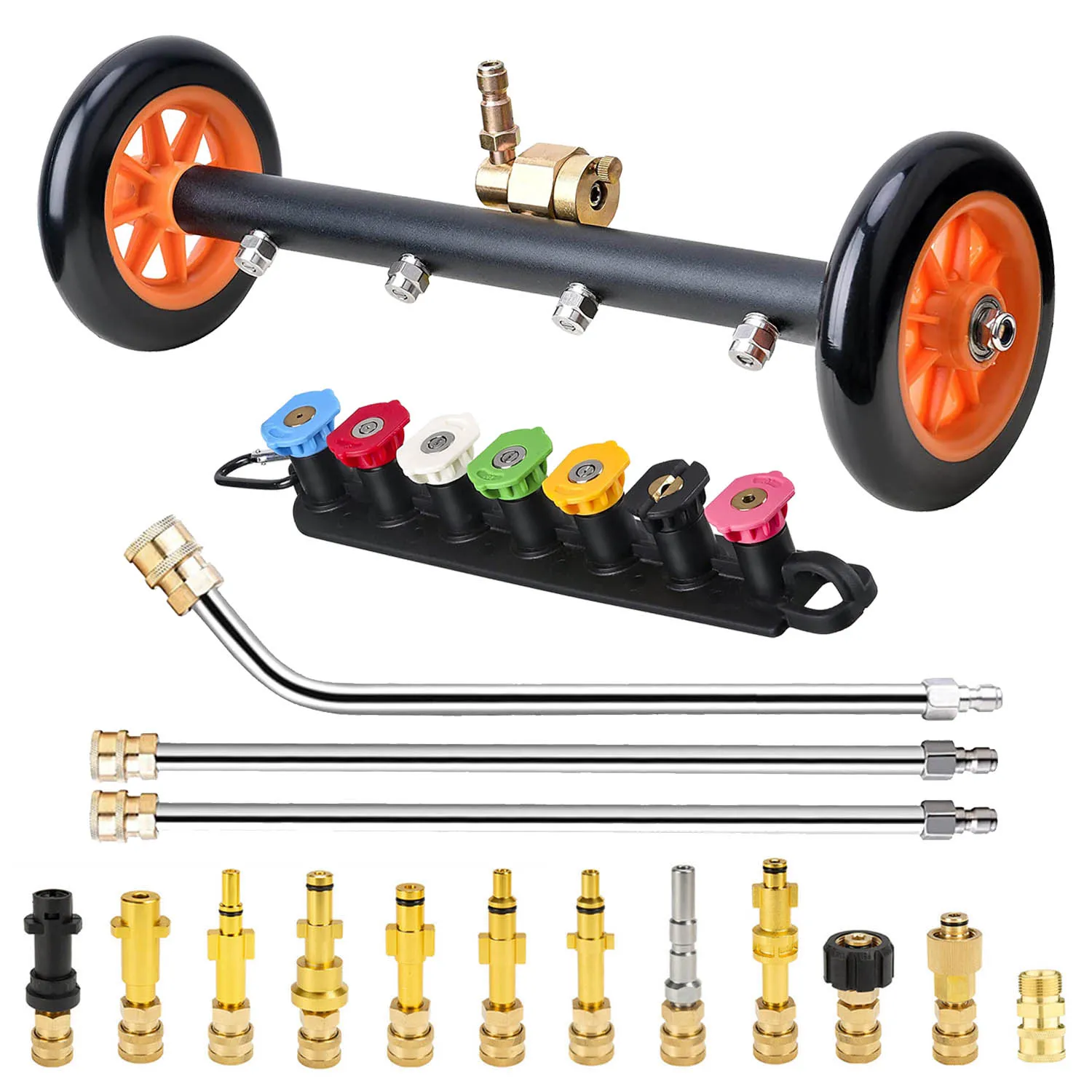 카처 라버 압력 세척기 하부 캐리지 표면 클리너 물 빗자루, 자동차 섀시 바닥 세척, 1/4 인치 퀵 커넥터, 16 인치 title=카처 라버 압력 세척기 하부 캐리지 표면 클리너 물 빗자루, 자동차 섀시 바닥 세척, 1/4 인치 퀵 커넥터, 16 인치 