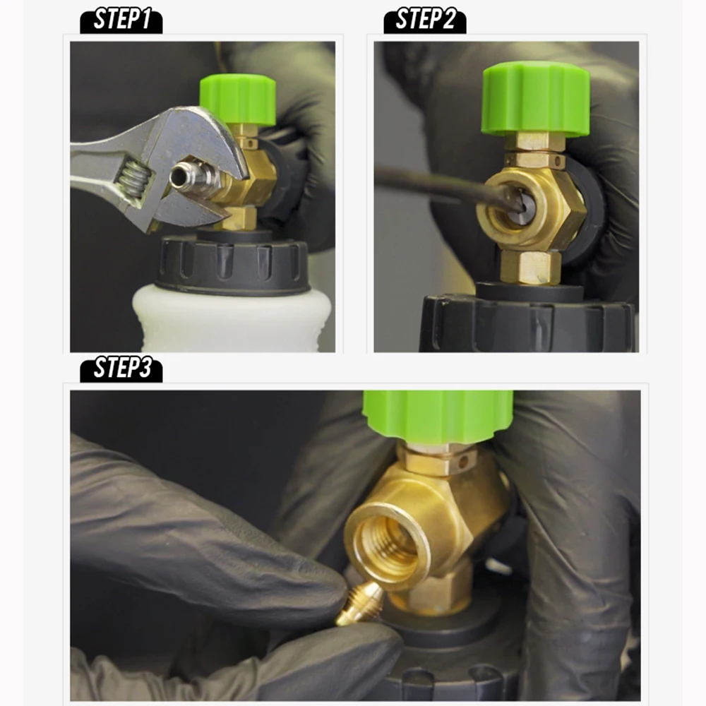 구리 코어 스노우 폼 캐논 오리피스 깍지 팁 스레드 고압 폼 스프레이건 황동 교체 깍지 헤드, 0.9mm-1.4mm