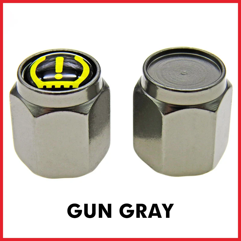 TPMS 타이어 밸브 캡 팽창식 마우스, 누수 방지 자동차 휠 액세서리, 블랙 알루미늄 건 컬러, 5 개