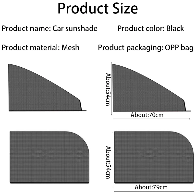자동차 창문 스크린 도어 커버 UV 차단 차양 네트, 자동차 전면 및 후면 차양, 자동차 부품 차양, 자동차 창문용 차양, 2 개