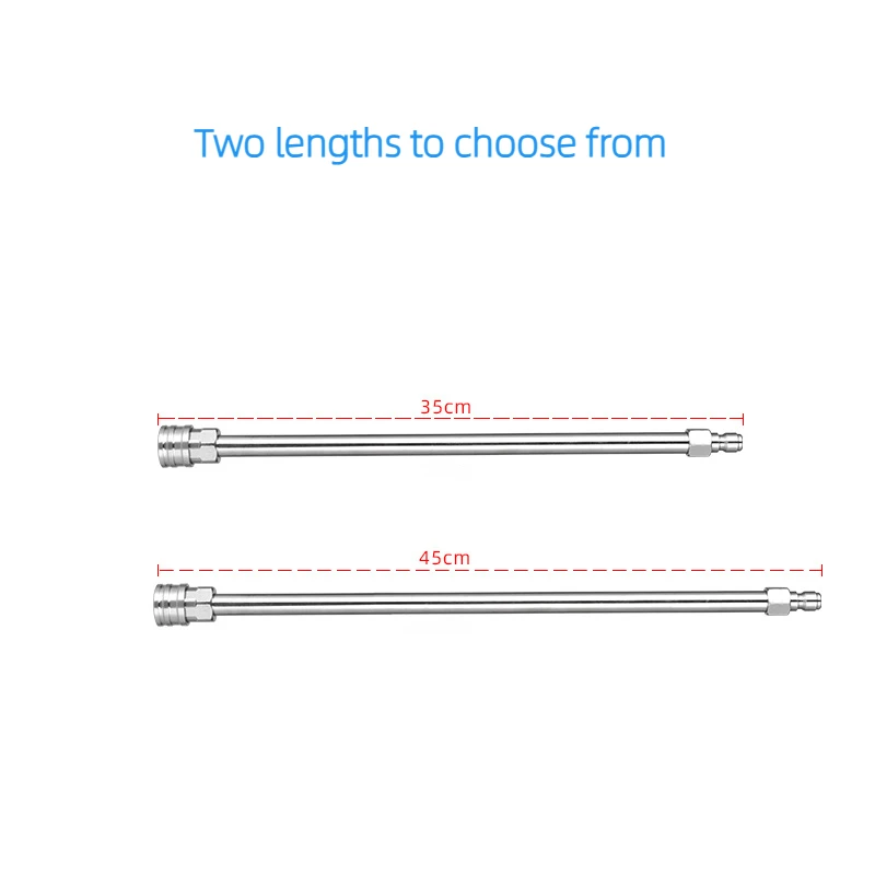 고압 세척기 세차 건 헤드 1/4, 빠른 삽입 연장 로드, 스프레이 건 액세서리, 스테인레스 스틸 연장 로드