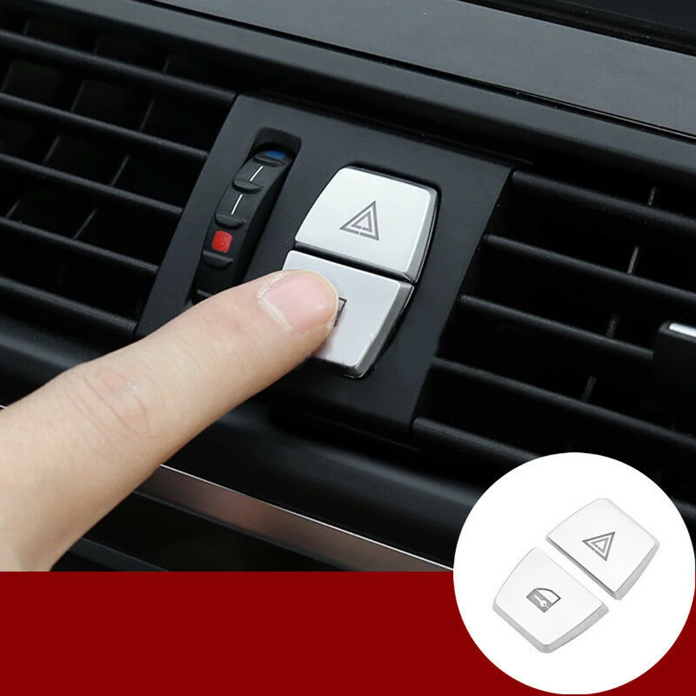 자동차 크롬 ABS 시프트 노브 장식 커버 스티커, BMW 5 시리즈 F10 자동차 인테리어 부품, 2x 단추 커버 스티커