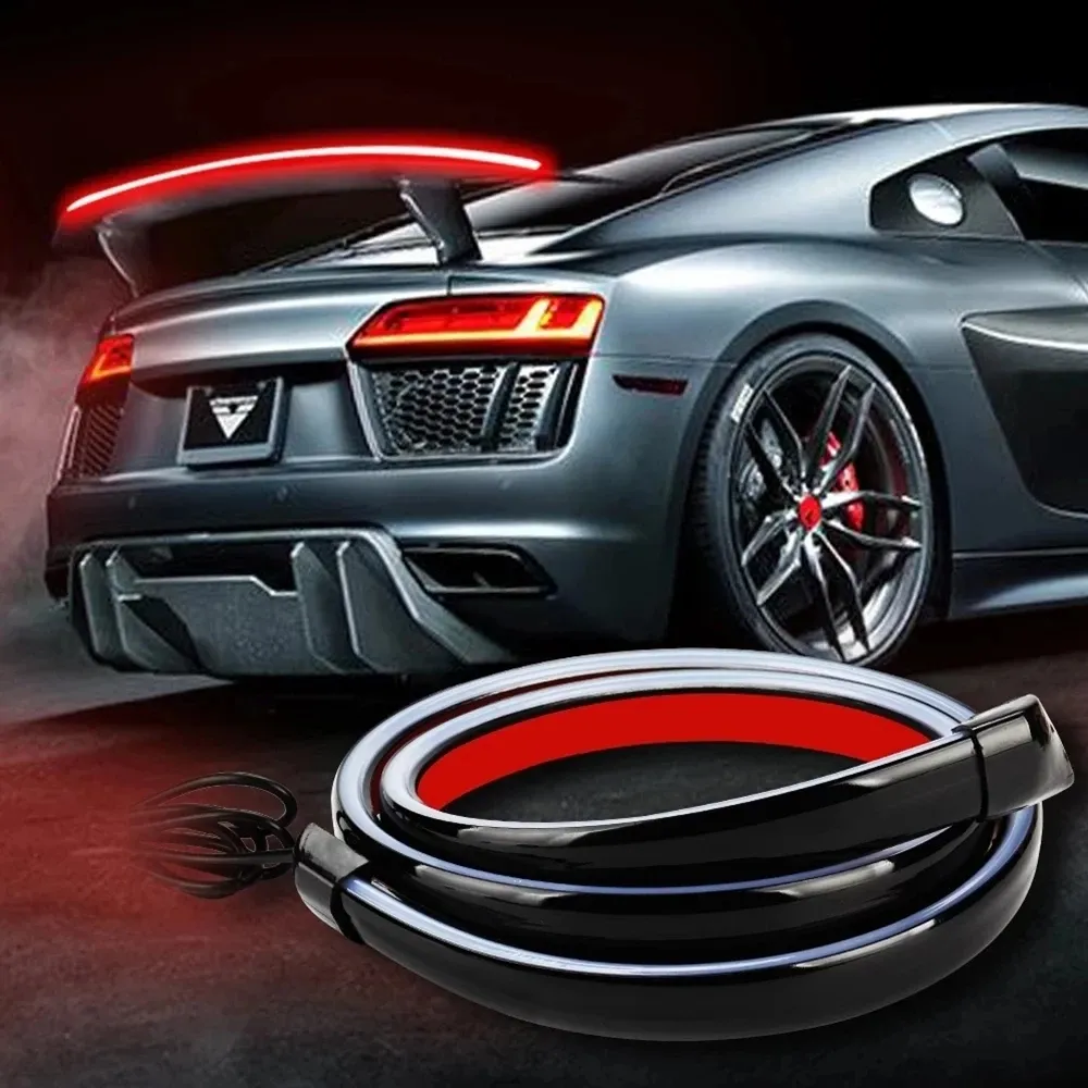 OKEEN-120cm Led 스포일러 라이트, 자동차 범용 블랙 탄소 섬유 리어 스포일러 자동 세 번째 브레이크 라이트 정지 신호등 12V title=OKEEN-120cm Led 스포일러 라이트, 자동차 범용 블랙 탄소 섬유 리어 스포일러 자동 세 번째 브레이크 라이트 정지 신호등 12V