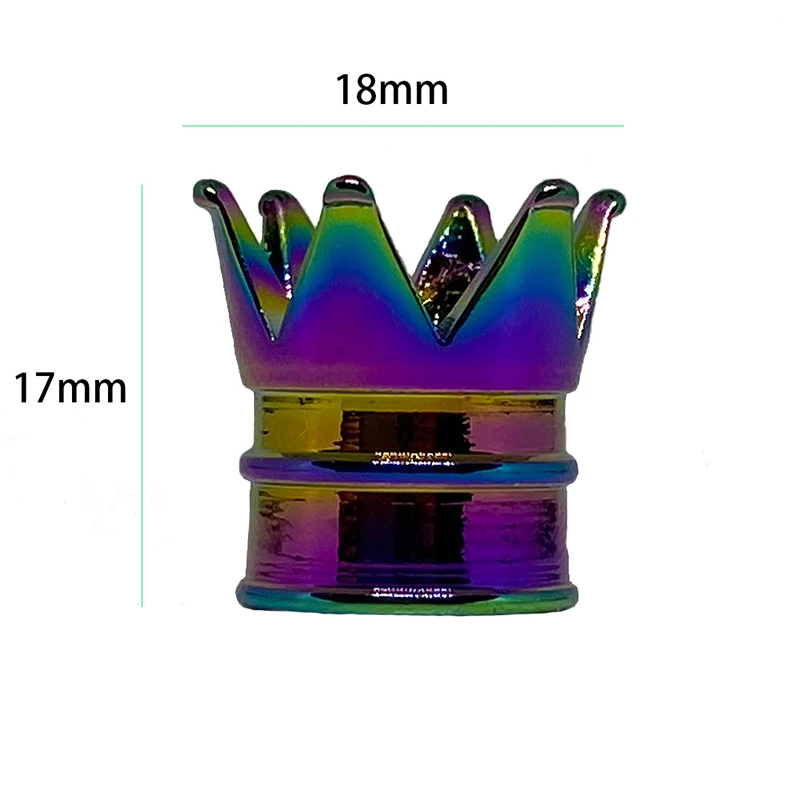 크리에이티브 크라운 알루미늄 자동차 휠 타이어 에어 밸브 스템 캡, 먼지 커버, 자동차 스타일링 장식, 자동차 외부 장식, 1/4 개